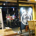 店内（店に入って左側がカウンター・右側がテーブル席）