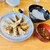 あかつき食堂 - 料理写真:焼き餃子(10粒)と半ライス