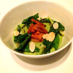 アルヴァ(アマン東京) - ホタテ貝のミキュイと雲丹　グリーンエスプーマ美味い