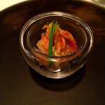 アルヴァ(アマン東京) - アミューズ　桜えびと菊芋の食感がマッチして美味い