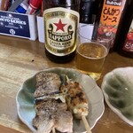 たまじろう - 美味過ぎて追加した、牛タンつくね左と豚バラねぎま
