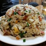 兼山 - 焼きめし５５０円＋大盛り１００円　計６５０円≪2015年1月≫（具沢山でしっとり系！満遍なく味が入り超熱々！大盛りの加減もgood^^）