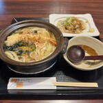 味の民芸 - 料理写真:大海老天民芸鍋焼きうどん/九州産大判椎茸の天ぷら 2025/12/19