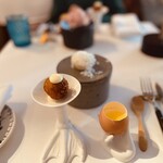 Stars'n Cacio KYOTO - 付き出し3種（にんじんのピューレ、ライスコロッケ、茶碗蒸し）