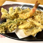 和食処 こばやし - あじと春野菜の天婦羅 1,980円