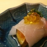 寿しの吉乃 - 茄子と真鯛のオリーブオイル巻き