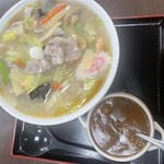 久美食堂 - 広東麺¥1100とちょいカレー¥250