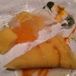 代官山ASO チェレステ - クレープで巻いたクリームチーズのセミフレッド  日向夏とデコポンのマリネと共に