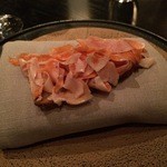 noma - 鮟鱇の肝をスライスして出てきました。