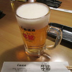 Genki Shichirin Yakiniku Gyuu Shige - 生ビールは２９０円追加