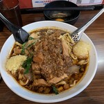 元祖スタミナ満点らーめん すず鬼 - 料理写真:「スタ満ソバ」¥1020+「小ライス」¥100+「魚玉」¥80