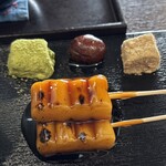甘党茶屋 梅園 - みたらし団子3本・わらび餅・栗の渋皮煮