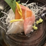 我楽 - 刺身3種盛り