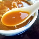 仁や - カレー南ばん（うどん）のスープ