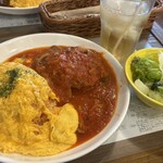 リトルヤミー - 煮込みハンバーグオムライス　森のキノコ✖️トマトソース