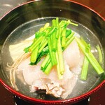 なのりあ - 猪肉と蕪の椀もの、セリも香ばしく