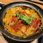 やよい軒 - 麻辣火鍋定食（唐揚げ小鉢付）¥1,450