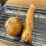 青山一丁目たぬき - 串揚げ ホタテとエビ