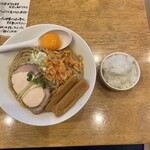 らーめんはや川 - 海老まぜそば大1250円 ご飯は想定外(^^;)ご飯あるなら先に言ってよ(笑)