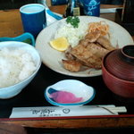 上総屋 - まぐろ生姜焼き定食（６００円）