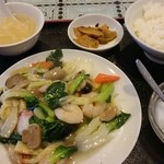 中華料理 銀河楼 - 海鮮炒めのランチセット（20150103）