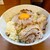 ラーメン BooBoo太郎。 - 料理写真:小ラーメン汁無し変更、麺半分、ニンニクマシ、アブラマシマシ