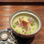 Hirosawa - Not Chawanmushi, but Century Egg Tofu. 
                      And a smooth puree of white asparagus. 
                      A refreshing take on traditional flavors.