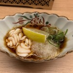 蟹與海鮮Bonta Kurufu福井站前店 - 大きく見えますが鶏卵LLサイズの小鉢…
                        (」･ω･(´ーωー)ﾏｰﾏｰﾁｯﾁｬｲﾖ…