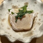 すが弥 - カンパチのしゃぶしゃぶ　醤油と赤酢と酢橘で