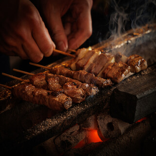 串焼とワインを楽しむ粋な演出！
