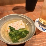 呑小路 やま岸 - 蟹真丈と菜の花
