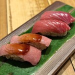 マグロマート - ・大トロと中トロの握り(お通し) 440円/税込