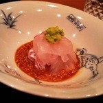 まき村 - 2015年1月　鯛茶漬けようの鯛。まずはお刺身ご飯で。