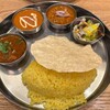 エリック サウス - 3種カレープレート　ライス大盛
①エリックチキンカレー
③はちみつバターチキンカレー
④マラバール風キーマカレー