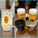 博多もつ鍋 徳永屋 - ■角ハイボール ￥605 ■生ビール ￥660 ■三岳 ￥638 ■赤兎馬 ￥693