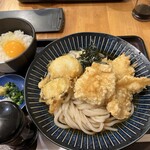 爽月 - とり天玉うどんセット　冷