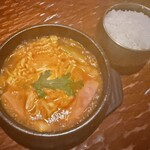 韓花 - ブデチゲとライス