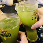 魚菜小町 - ビールのあとは緑ハイで乾杯·͜· ♡