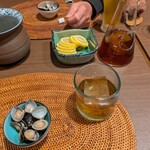 オーパス ワン - ドリンク写真:紹興酒と突出し