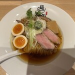麺 銀座おのでら - 特製ラーメン（1480円）。トップアングルで！