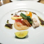 チニャーレエノテカ - 横班プリマスロックのモツ　　キンカン・カワ・ササミ・胸肉・脂・砂肝