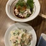 ろばた焼 仙樹 - タラ白子ポン酢1,400円　ポテトサラダ500円