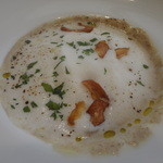 KIHACHI ITALIAN - 2015 香り豊かなごぼうとマッシュルームのズッパ　ミルクフォームをのせて