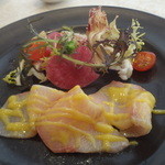 KIHACHI ITALIAN - 2015　バレンタインメニュー： 鎌倉野菜と魚介のカルパッチョ バレンタイン スタイル