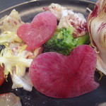 KIHACHI ITALIAN - 2015　バレンタインメニュー： 鎌倉野菜と魚介のカルパッチョ バレンタイン スタイル　の　♡野菜