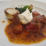 KIHACHI ITALIAN - 2015 プレジャーランチ：（選べる主菜）仔羊肉の軽い黒オリーブ煮込みとかぶのロースト　リコッタチーズをのせて