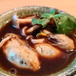 そば切り 鴨嘴 - 牡蠣の治部煮