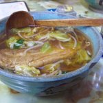 玉蘭 - 豚角煮あんかけ麺。巨大な豚角煮がとろとろで美味しいですよ。