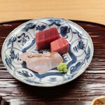 筒井 清寂 - 本マグロ、１週間寝かせた白甘鯛