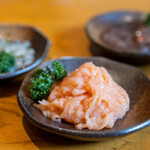 うなぎ　なか勝 - 2026.3 帆立たらこうに和え（480円）、タコワサビ（480円）、蛍イカのたまり漬け（650円）